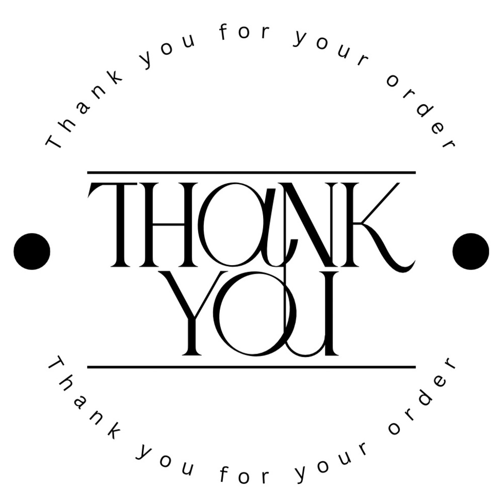 White Thank You Sticker  50 Labels Per Order